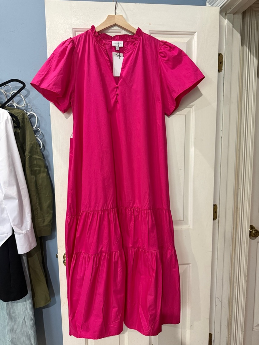 Sugarlips Hot Pink Tiered Maxi Dress